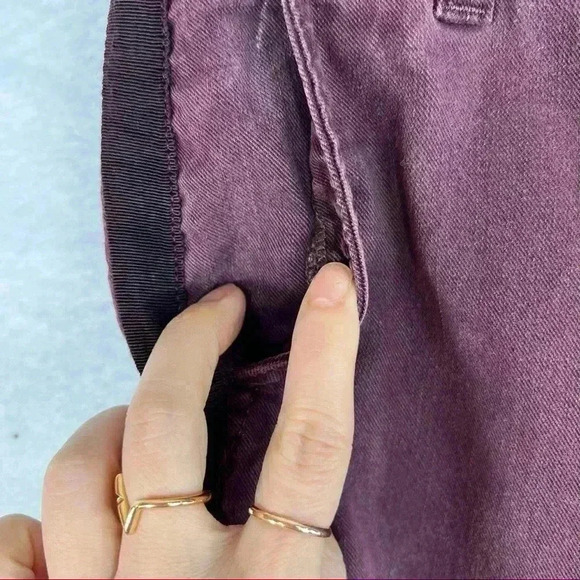 PAIGE Christy Pant Off Duty High Rise Pant Grosgrain Side Size 27 Deep Berry - Picture 4 of 14